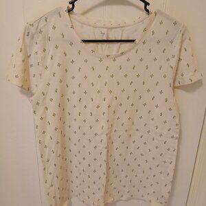 Gap Cactus Print Crew Neck T-Shirt, Women's Large
